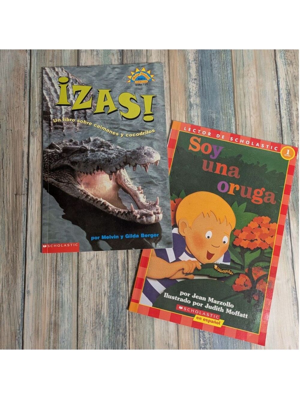 Lot of 2 Spanish Kids Books Scholastic Early Readers Cocodrilos Caimanes